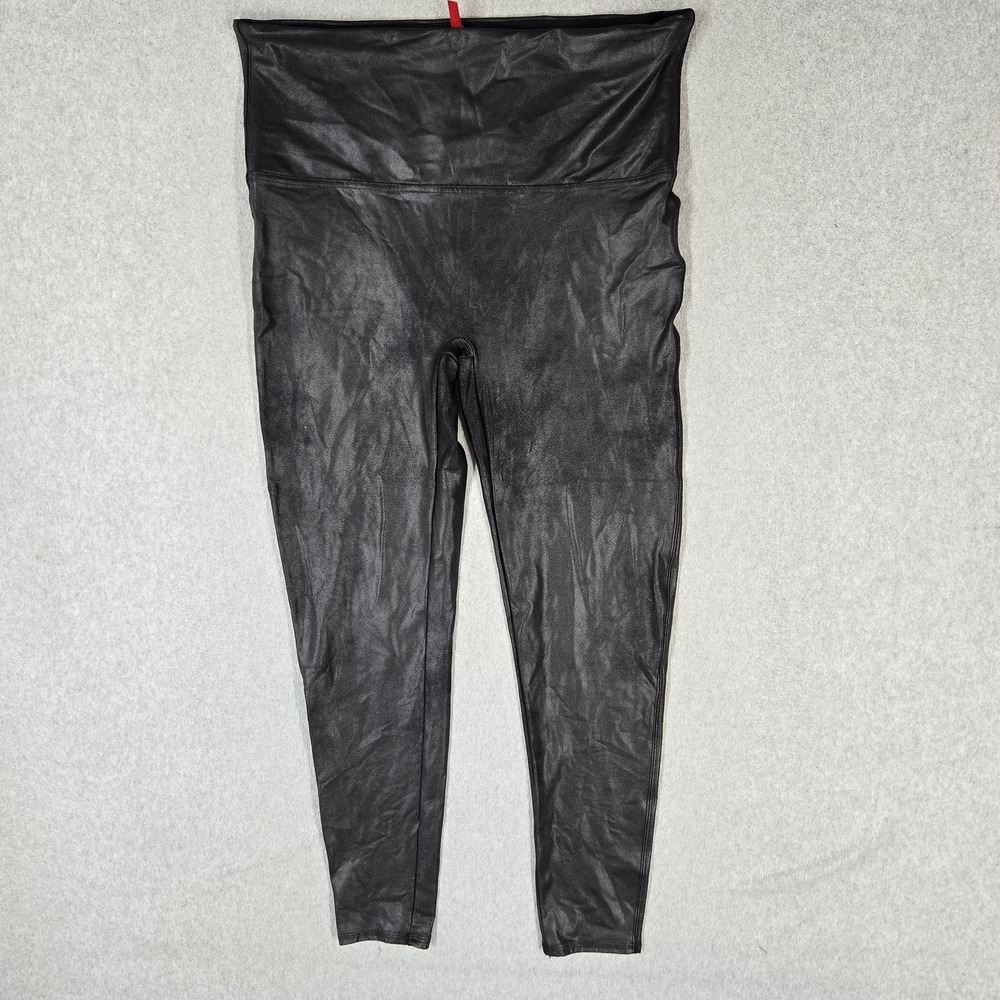 Spanx Women Legging 3X Black Faux Leather